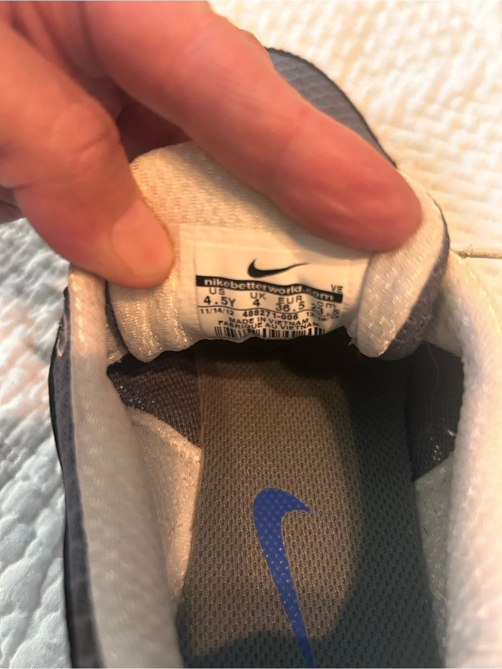 Nike boy’s Gray and Blue Shoes, barely worn.